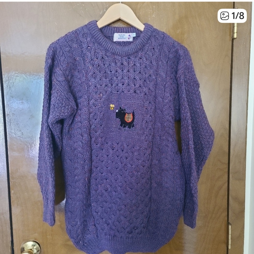 Vintage scottish wool oversized knit sweater size s